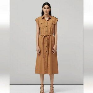 Rag & Bone Khaki Roxanne Sleeveless Shirt Dress